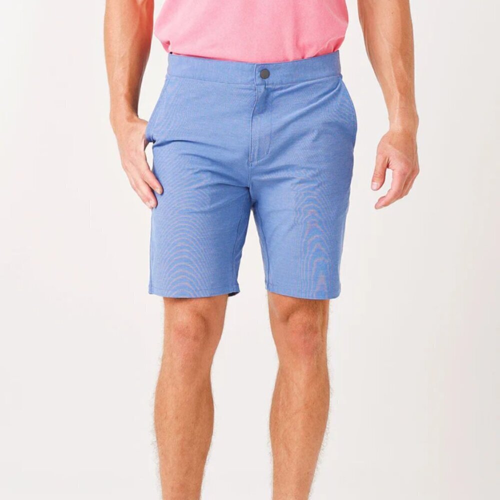Johnnie-O Men’s Dawn 2 Dusk Hybrid Short, Shadow Gray/Blue, 36